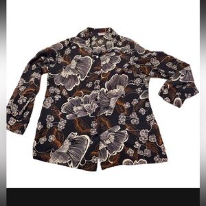 Vintage‎ pykettes 70s shirt black white and rust size xl
Floral